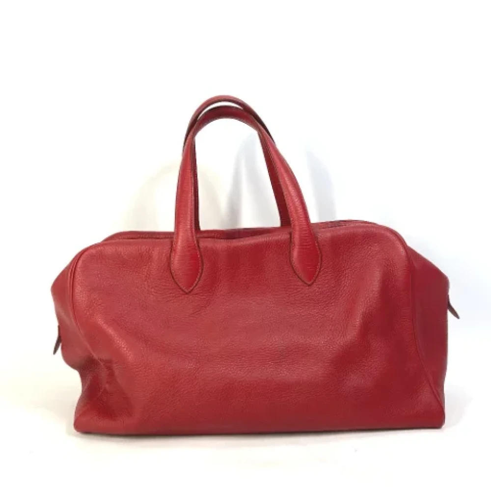 Hermès Vintage Pre-owned Leather travel-bags Red Dames