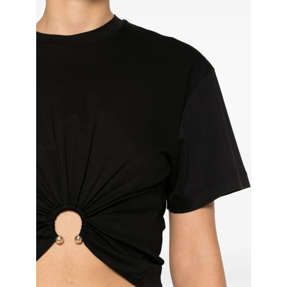 Paco Rabanne Zwarte Jersey Crew Neck Top Black Dames