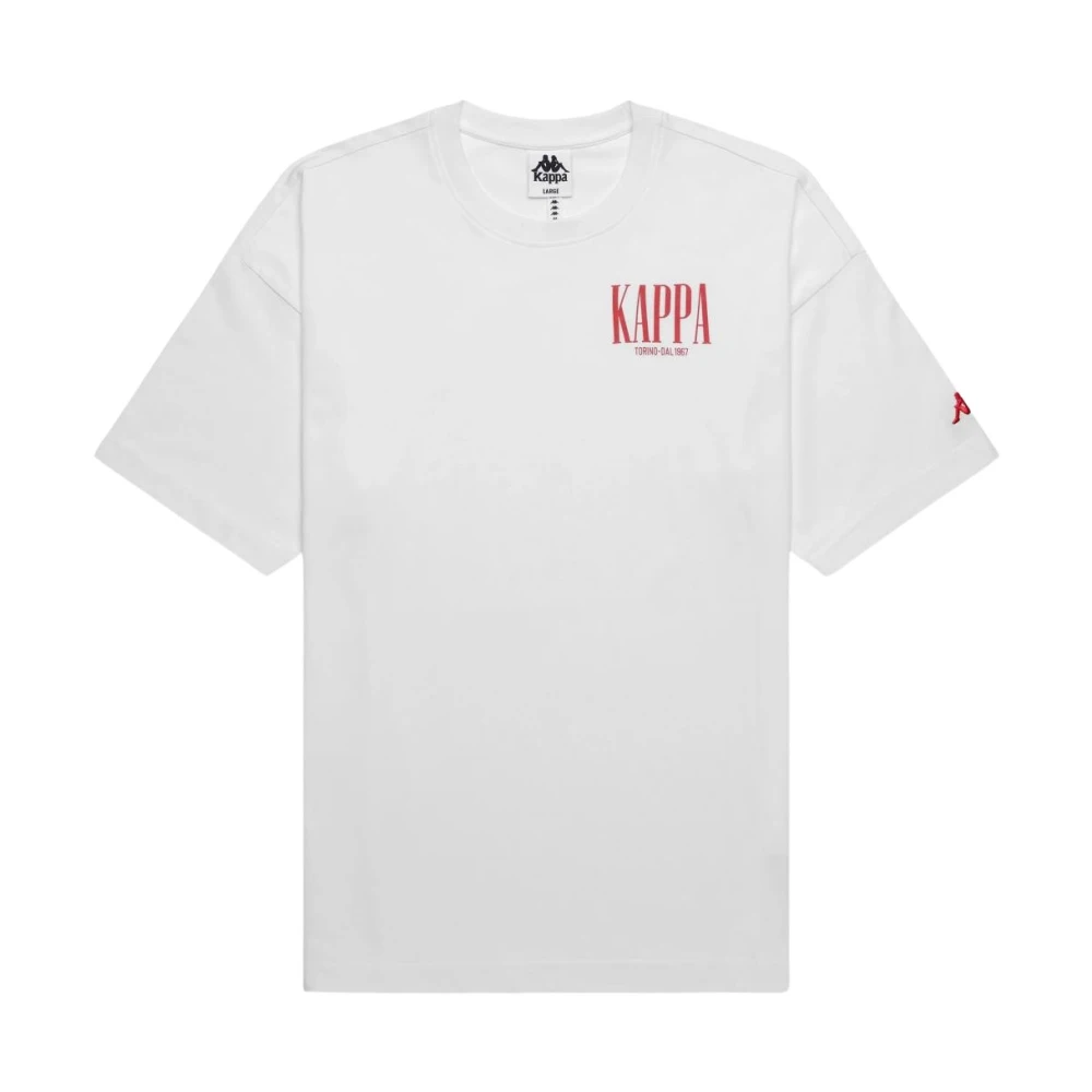 Kappa Mannelijk Wit Tops Heren, L, Katoen, Sauren T-Shirt
