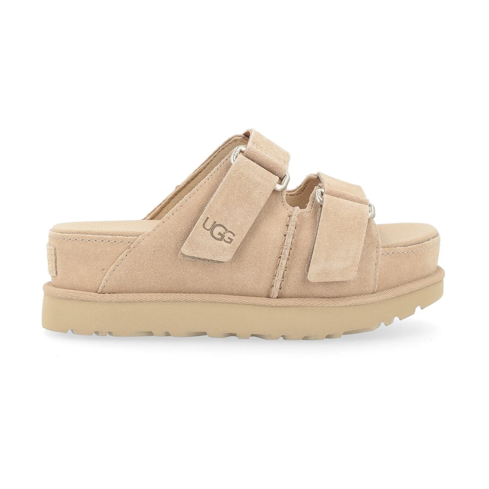 Ugg Women's Beige Goldenstar Hi Slides Sandals Sand - Sliders - 8 Uk - Shoes