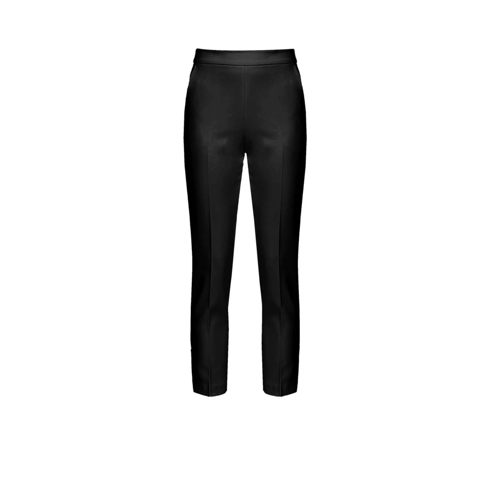 Pinko Zwarte Straight Leg Broek Black Dames