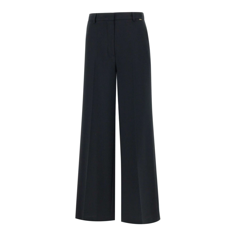 Kaos Zwarte Stretch Viscose Crepe Broek Black Dames