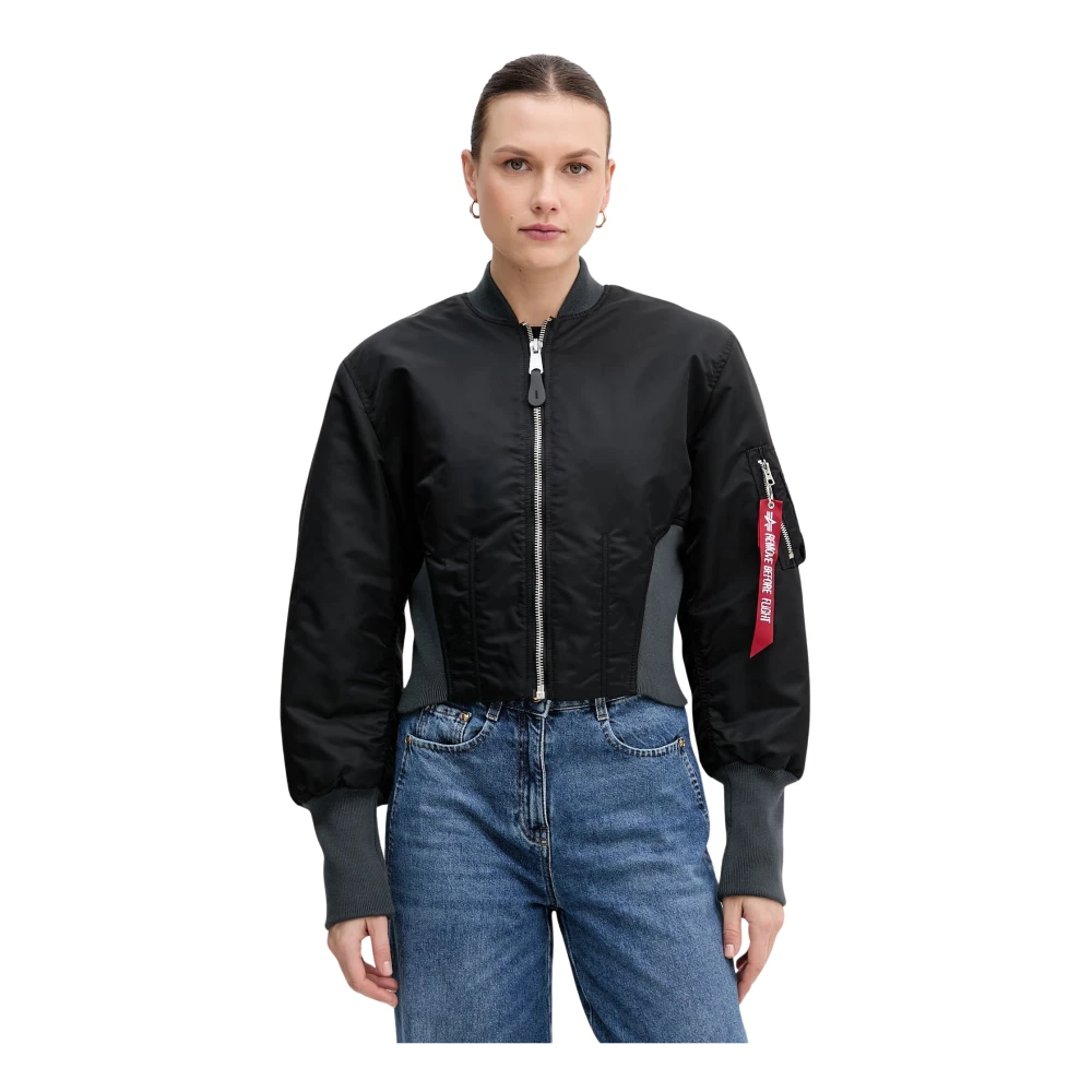 Alpha Industries Donna Nero Giacca Da Waisted Ma-1 - Immagine 2