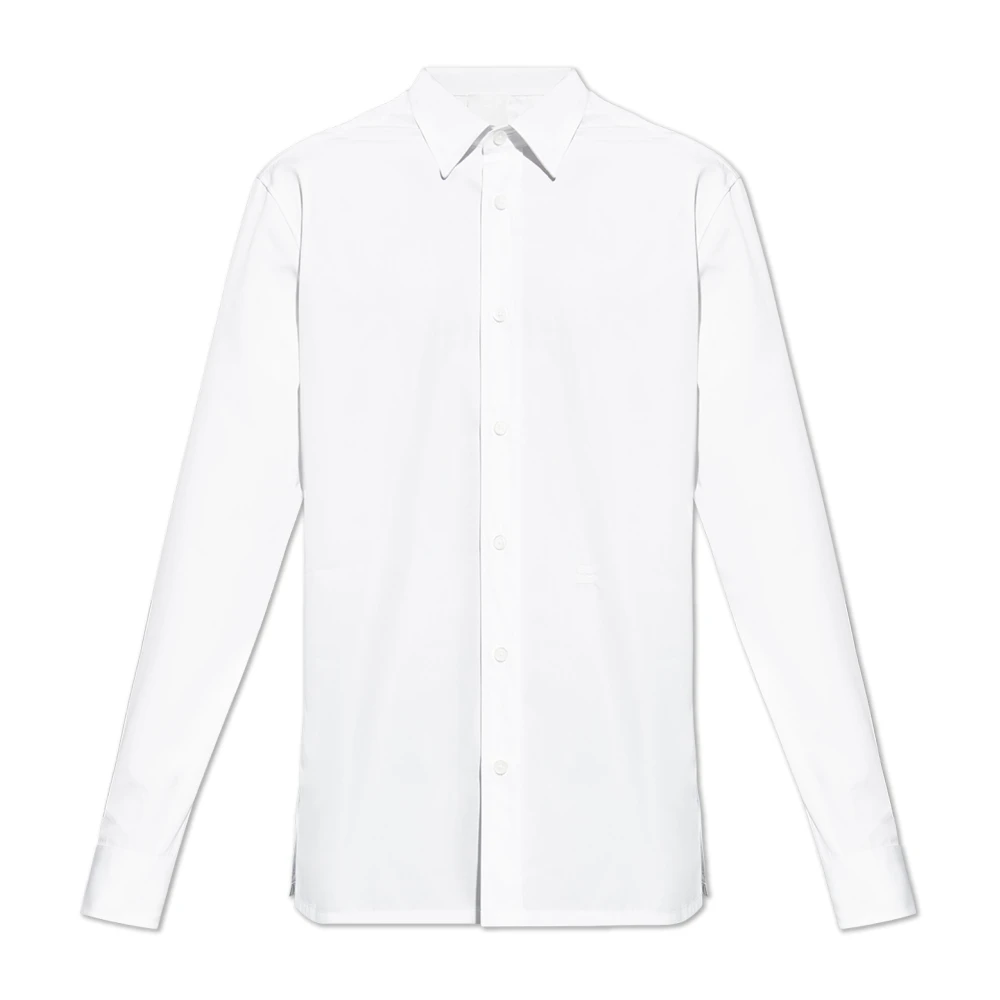 Givenchy Witte Poplin Shirt 4G Motief White Heren