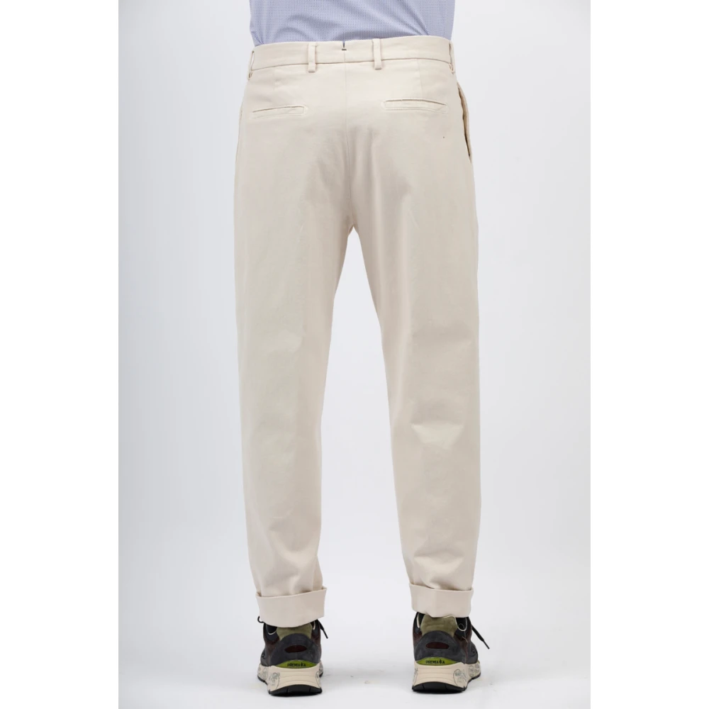 Berwich Crop overfit broek met omgekeerde plooi White Heren