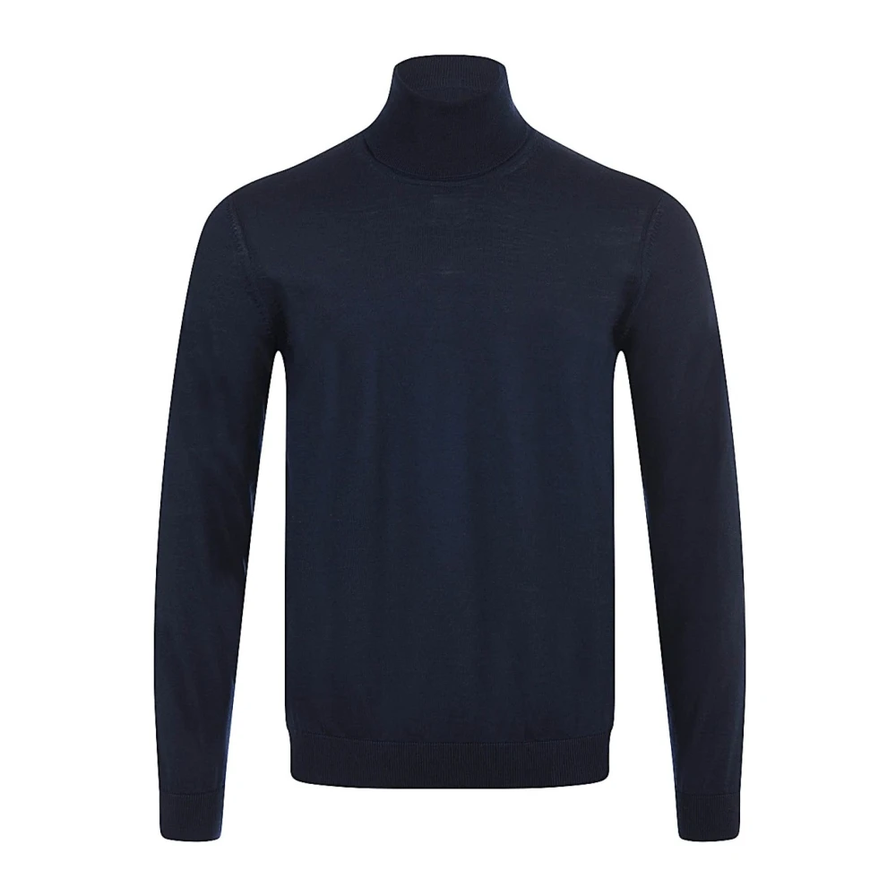 Hugo Men's Blue Turtlenecks, L, Maglione A Collo Alto In Lana