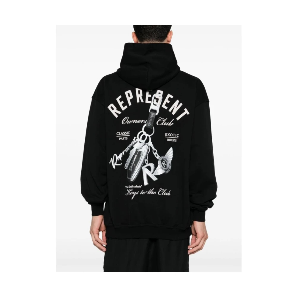 Represent Zwarte hoodie met sleutelprint Black Heren