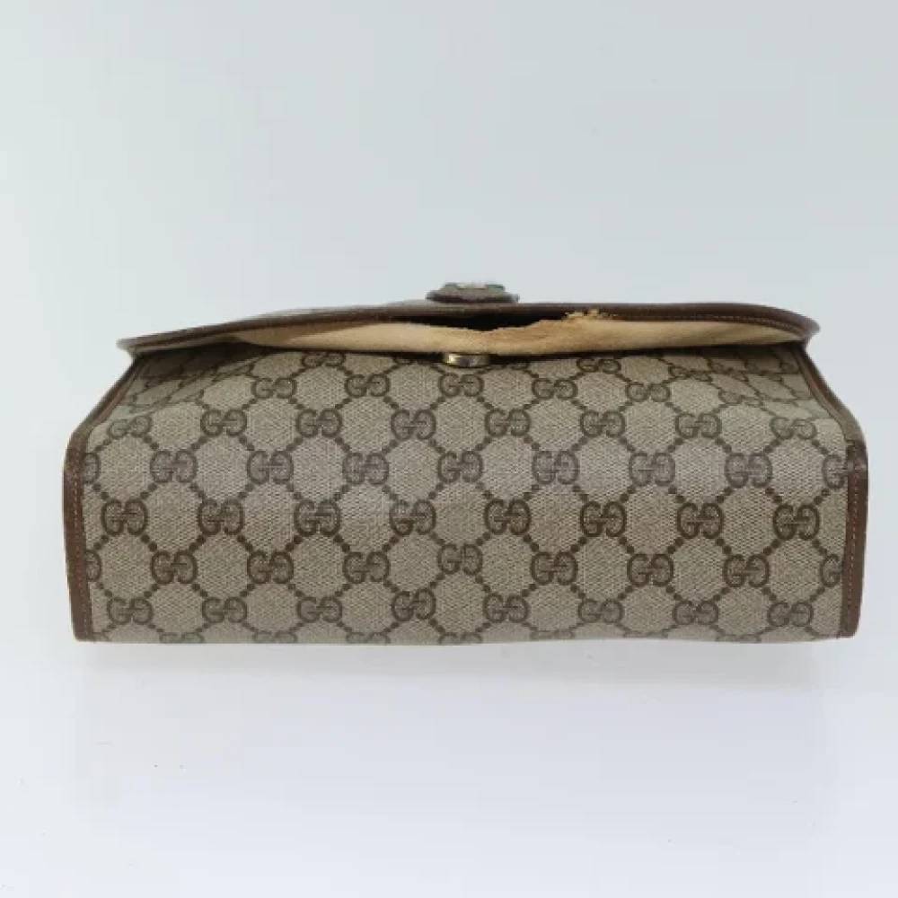 Gucci Vintage Pre-owned Leather clutches Beige Dames
