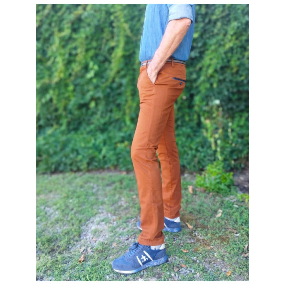 Mason's Slim Fit Chino Broek Brown Heren