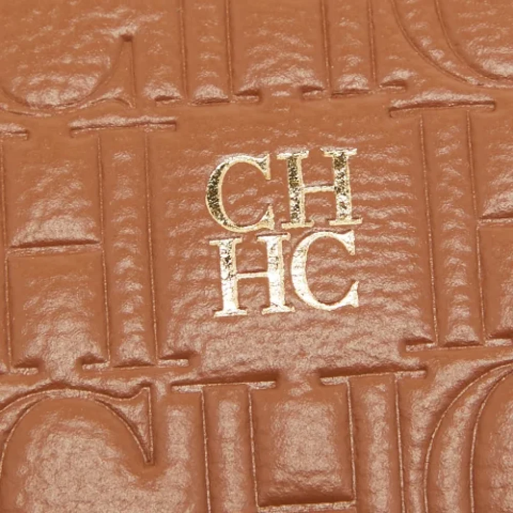 Carolina Herrera Pre-owned Leather clutches Brown Dames