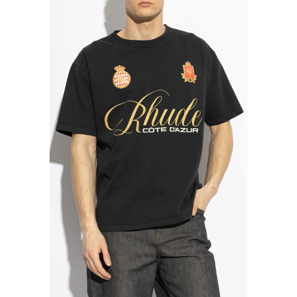 Rhude T-shirt met Logo Black Heren