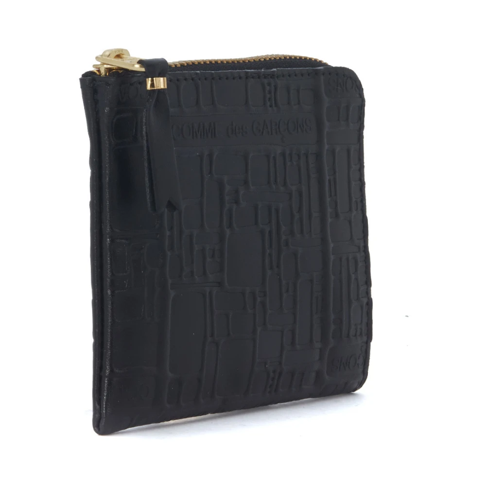 Comme des Garçons Rechthoekige Bedrukte Leren Portemonnee Black Unisex