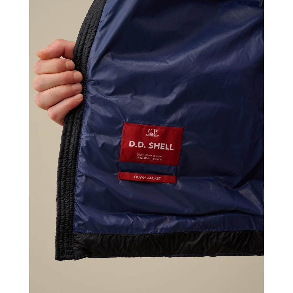 C.P. Company Blauwe Shell Goggle Donsvest Blue Heren