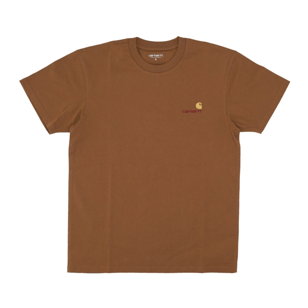 Carhartt WIP Script Tee Soft Fit Geborduurd Logo Brown Heren