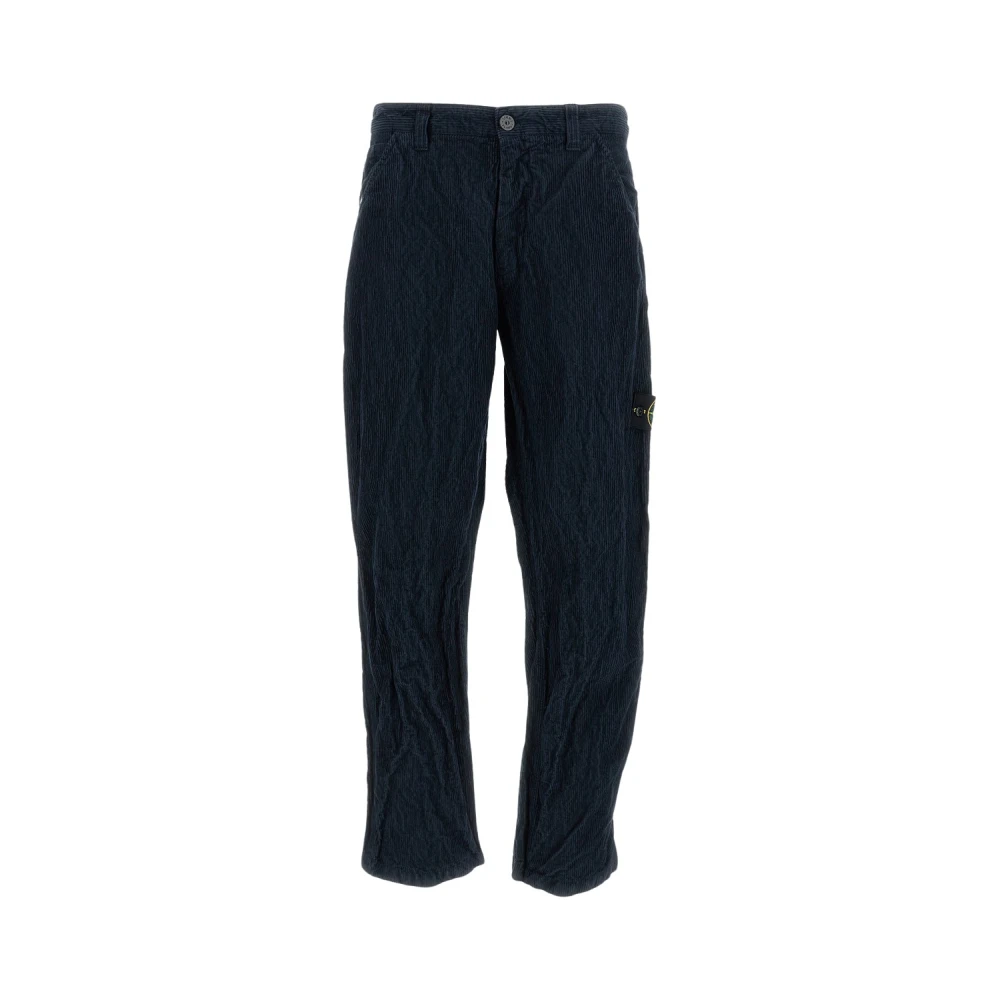Stone Island Men's Blue Wrinkled Corduroy 500-Tc