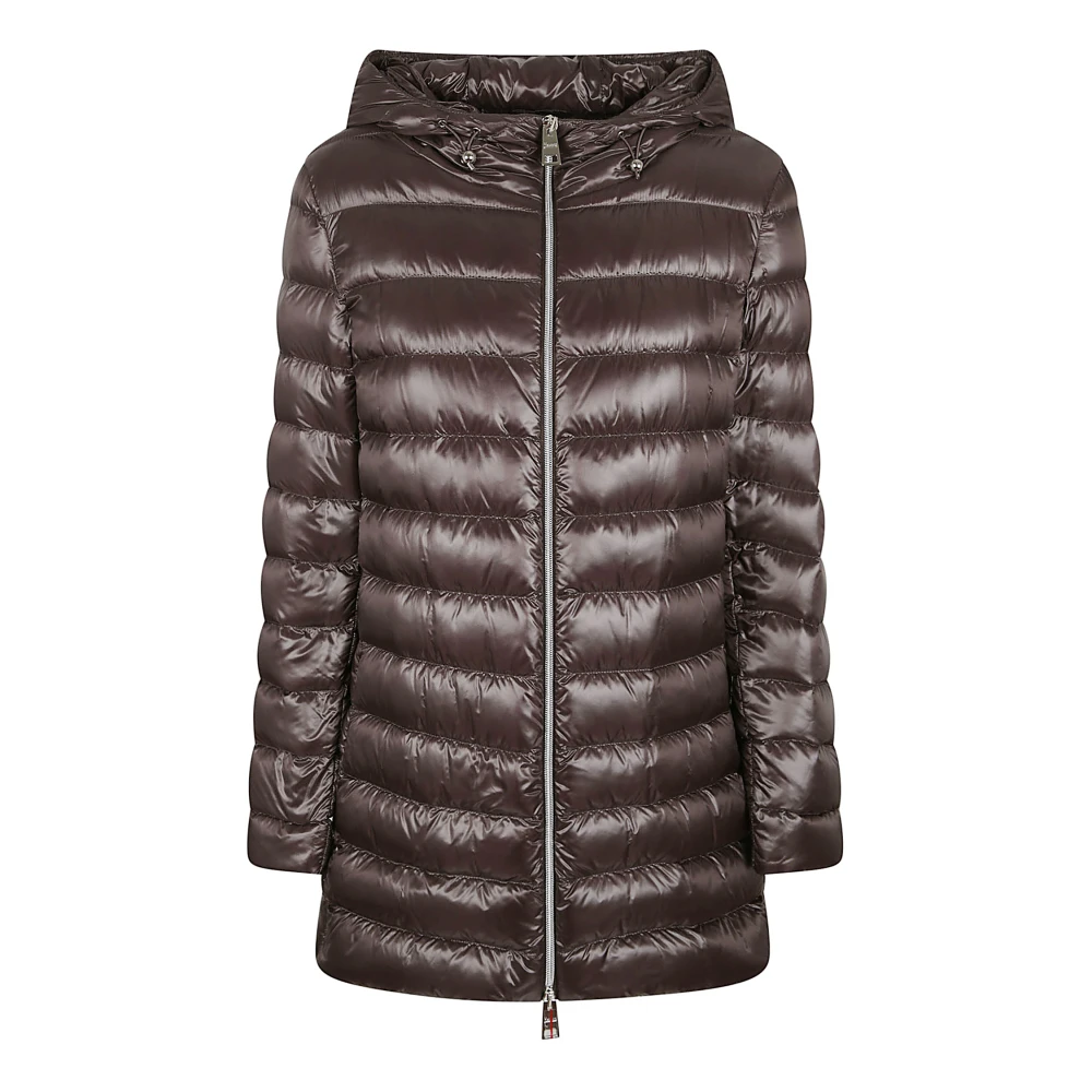 Herno Women's Brown Down Coats, Xs, Short Down Jacket