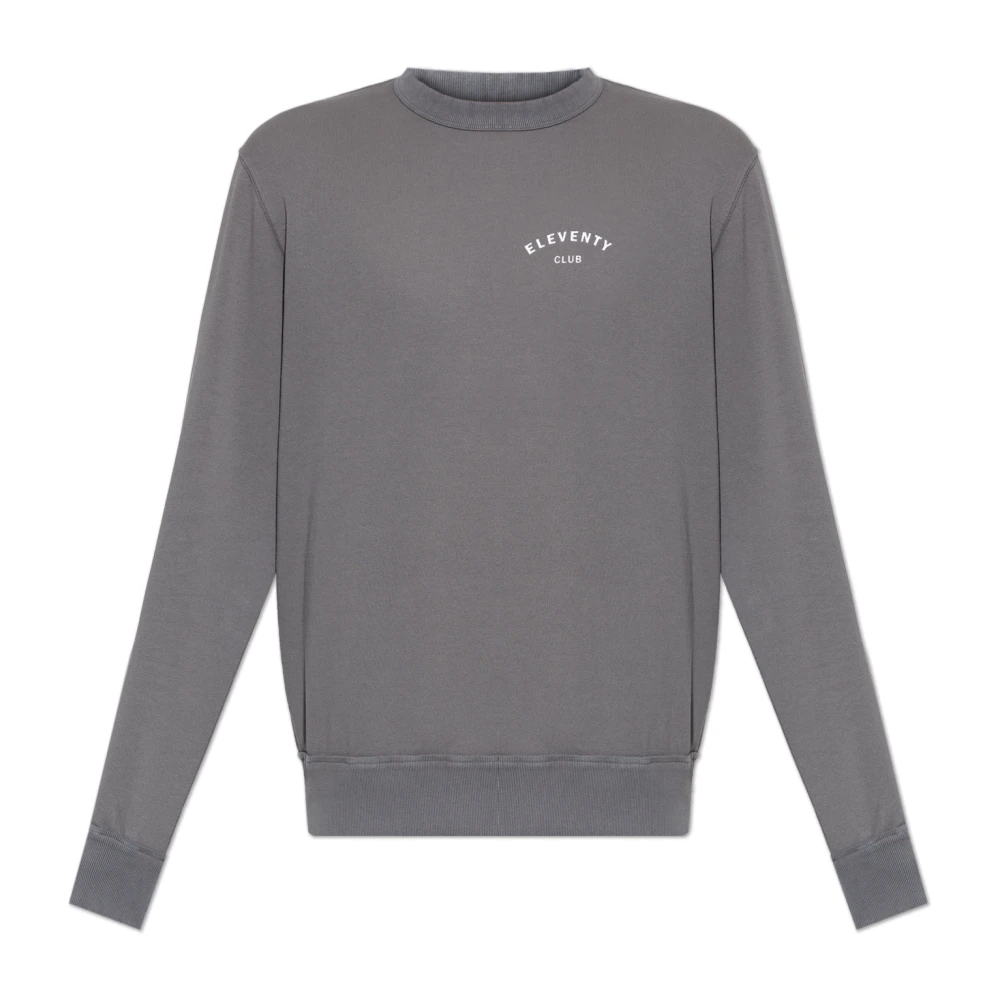 Eleventy Homme Gris - Logo Print Sweat-Shirt - Sweatshirts Et Sweats À Capuche - Taille: M