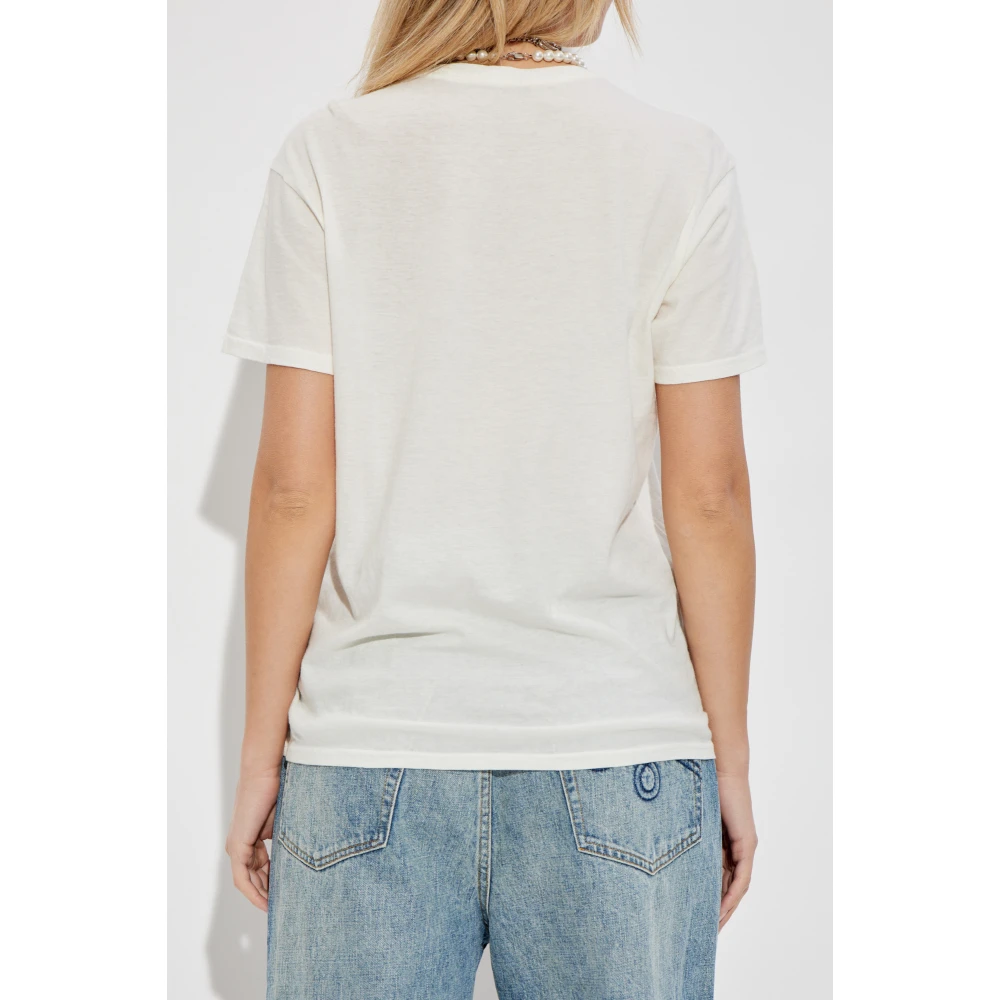 R13 T-shirt met print Beige Dames