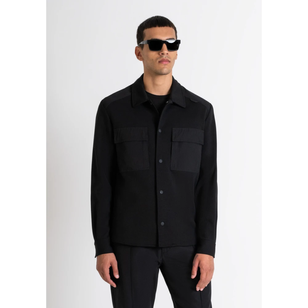 Antony Morato Katoenmix Regular Fit Overshirt Black Heren