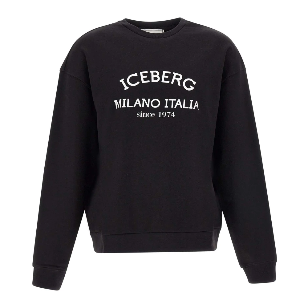 Iceberg Zwarte Katoenen Sweatshirt voor Heren Black Heren