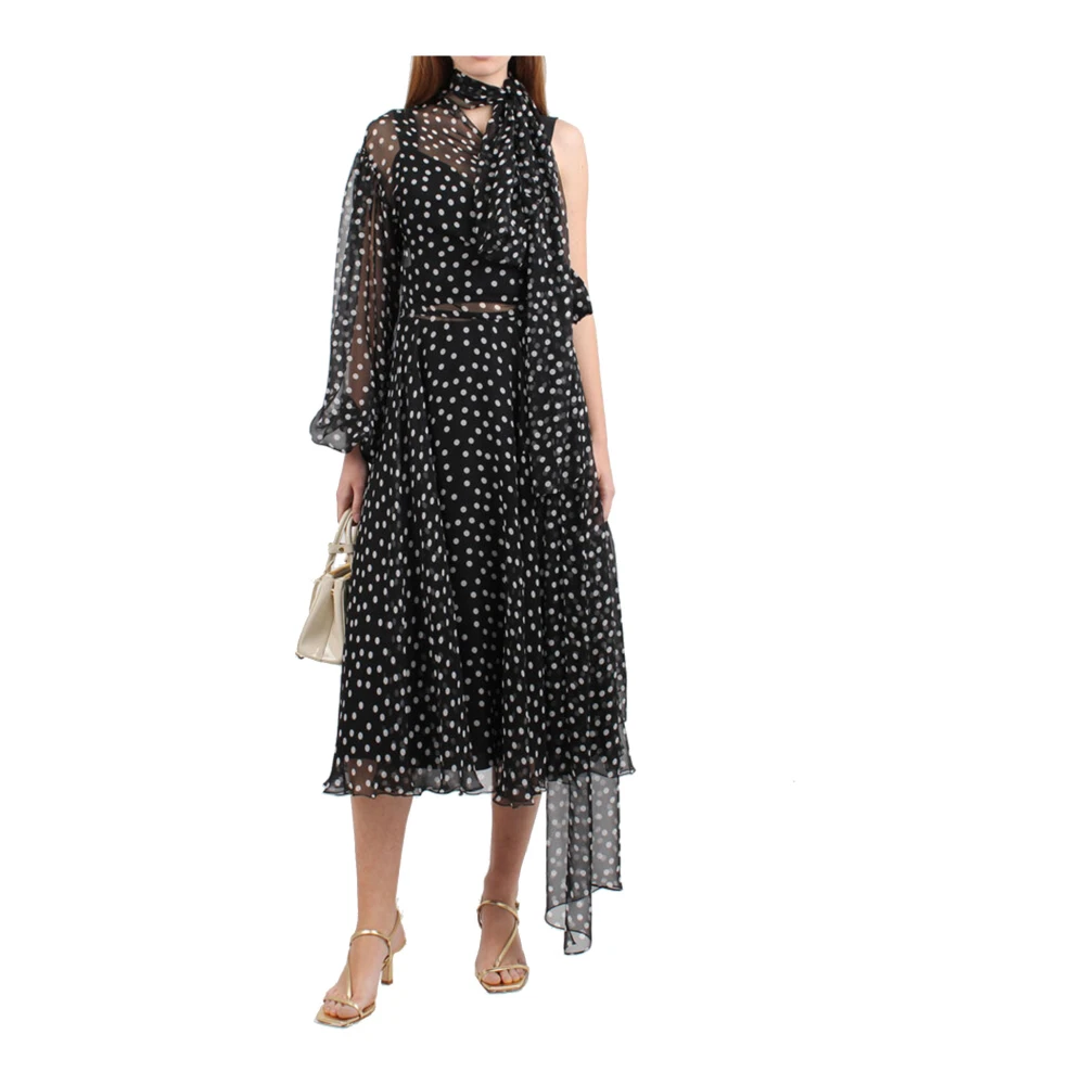 Dolce & Gabbana Chiffon Jurk Black Dames