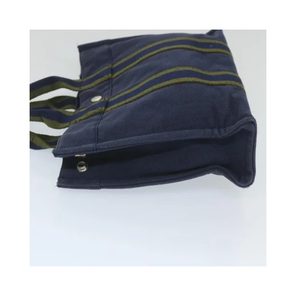 Hermès Vintage Pre-owned Cotton handbags Blue Dames