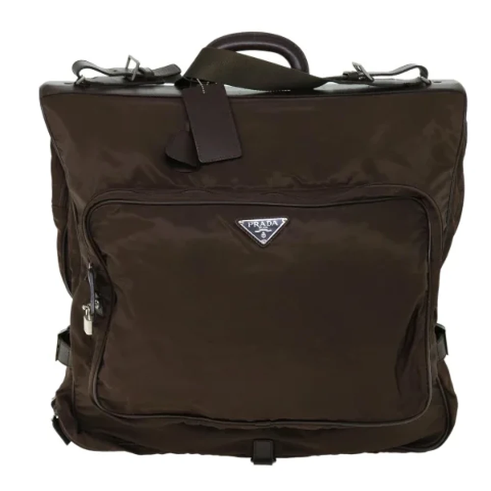 Prada Vintage Pre-owned Fabric travel-bags Brown Dames