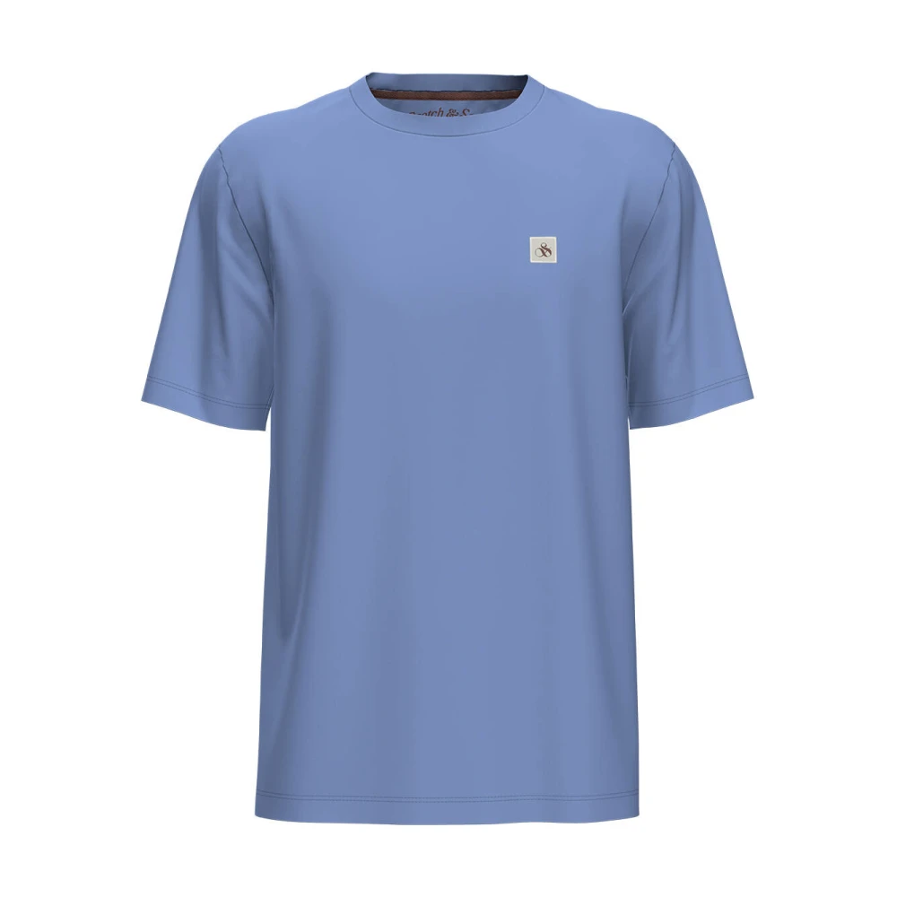 Scotch & Soda Logo Badge Biologisch Katoenen T-Shirt Blue Heren