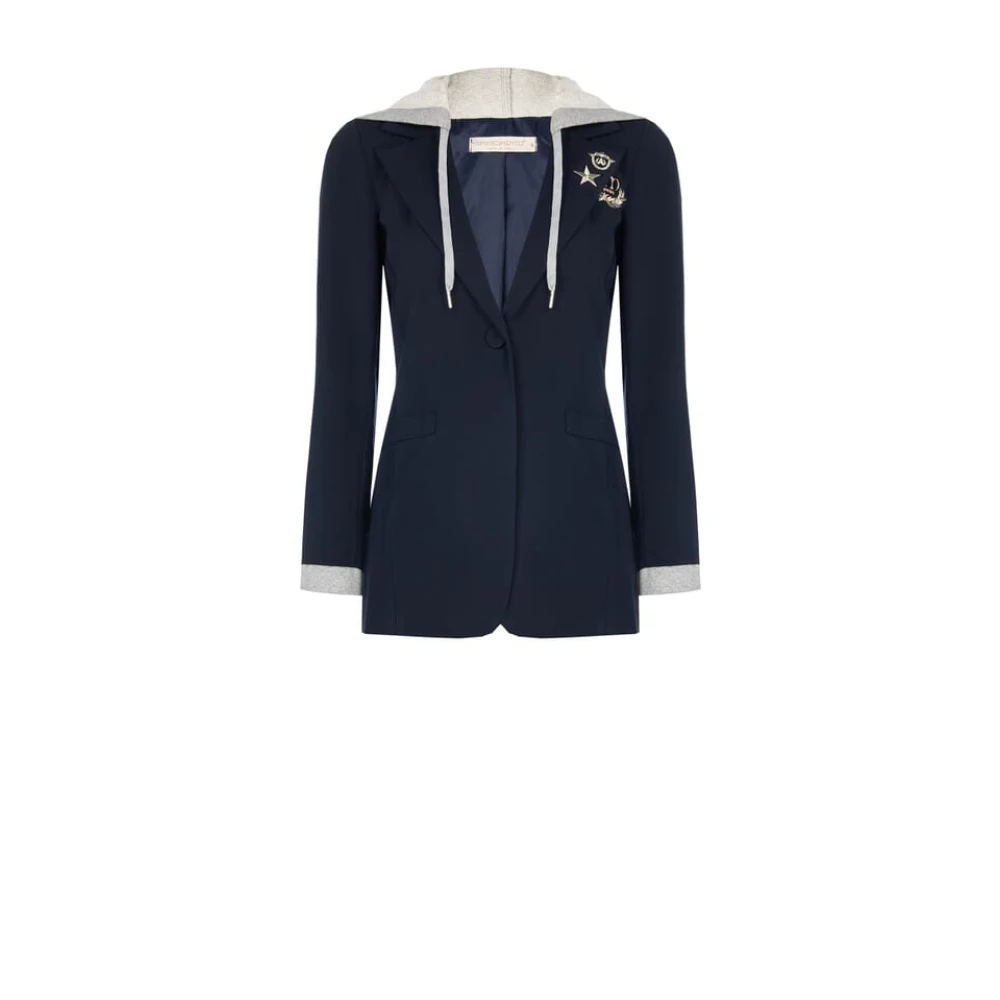 RINASCIMENTO Fleece Blazer Jas met capuchon Blue Dames