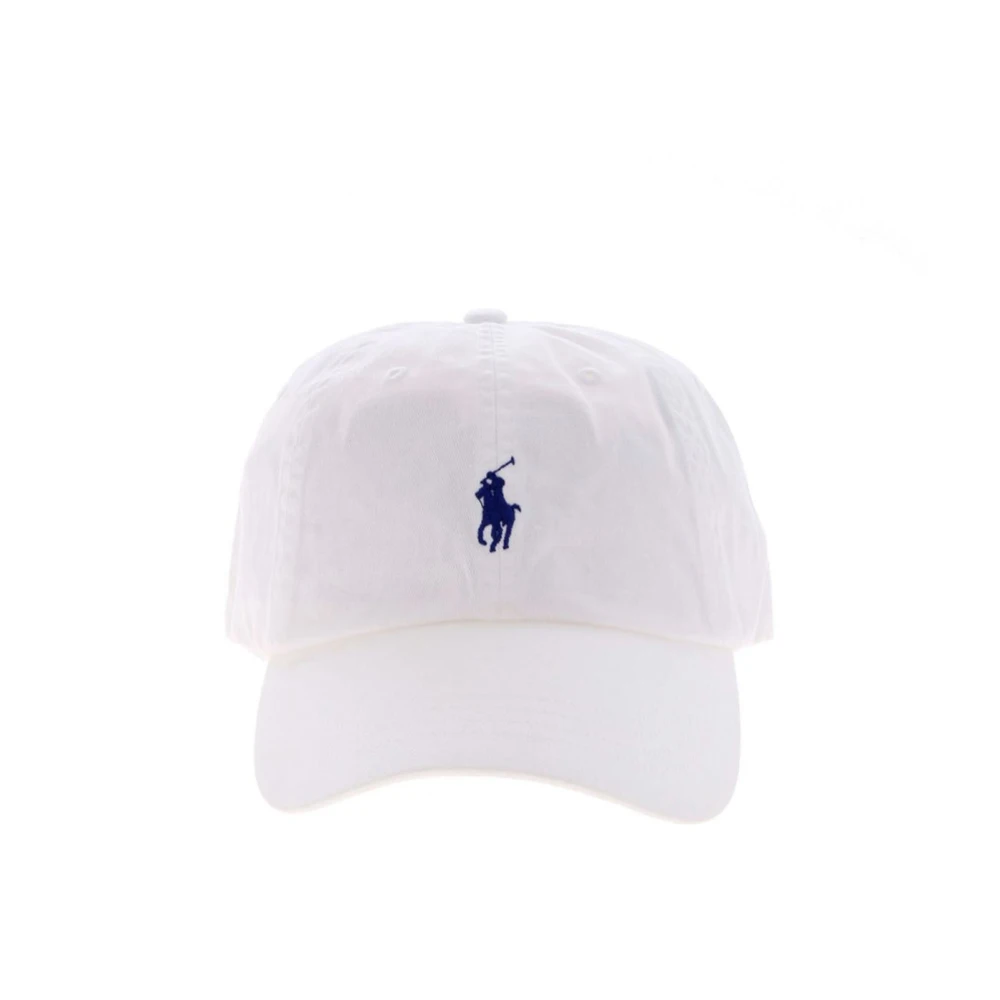 Polo Ralph Lauren Vit Broderad Logotyp Bomullsmössor