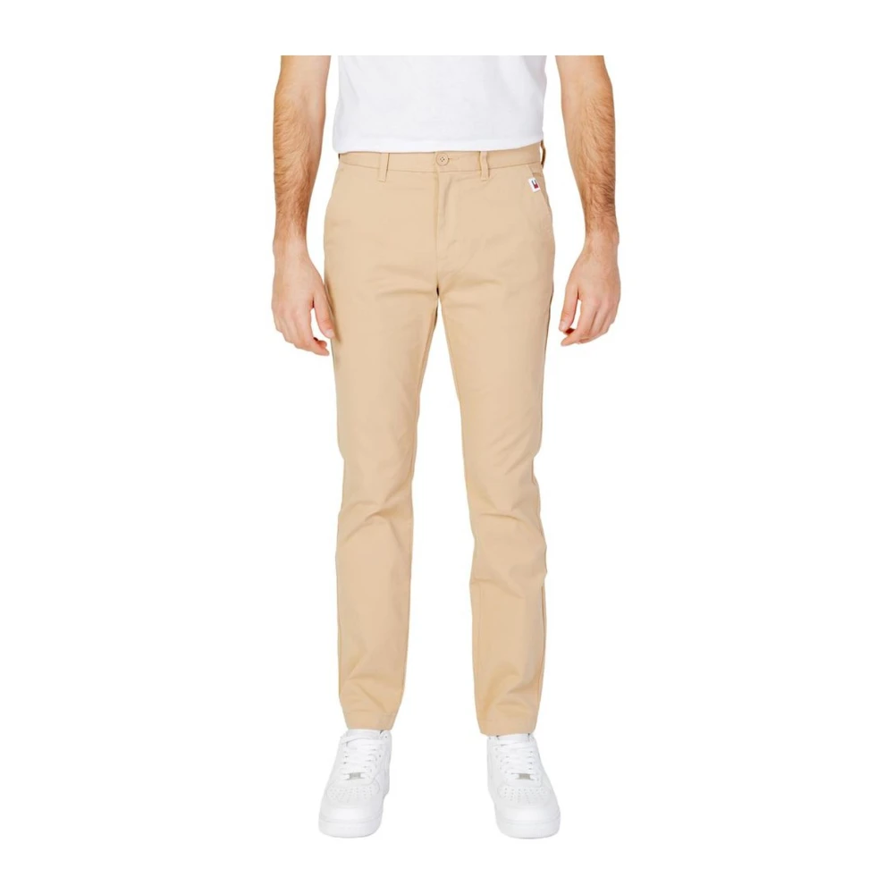Tommy Jeans Tapered Katoenen Broek Beige Heren