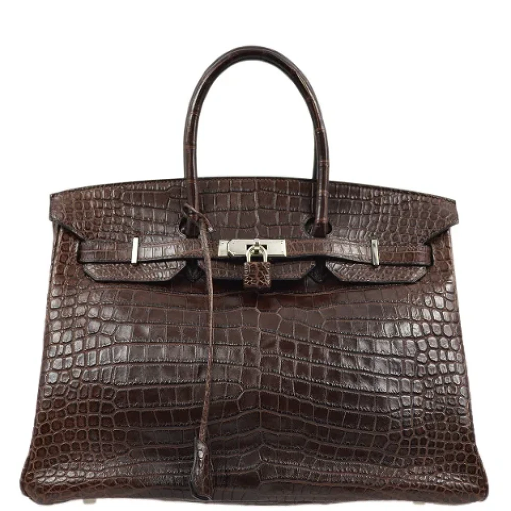 Hermès Vintage Pre-owned Fabric handbags Brown Dames