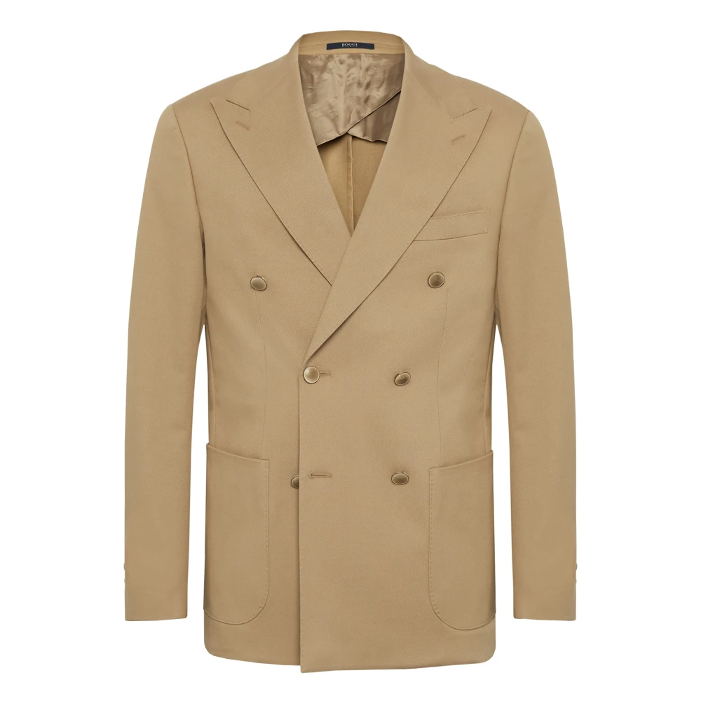 Boggi Milano Dubbelbreasted jasje van stretchkatoen Beige Heren
