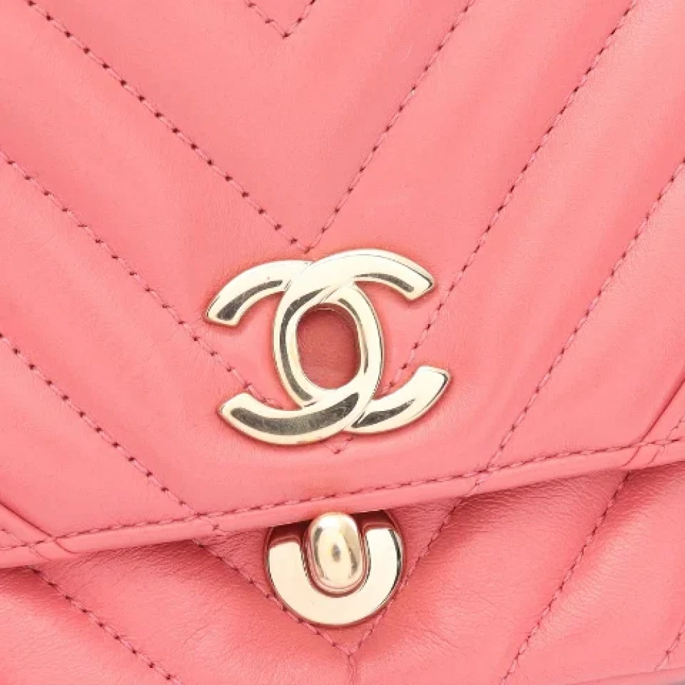 Chanel Vintage Pre-owned Leather chanel-bags Pink Dames