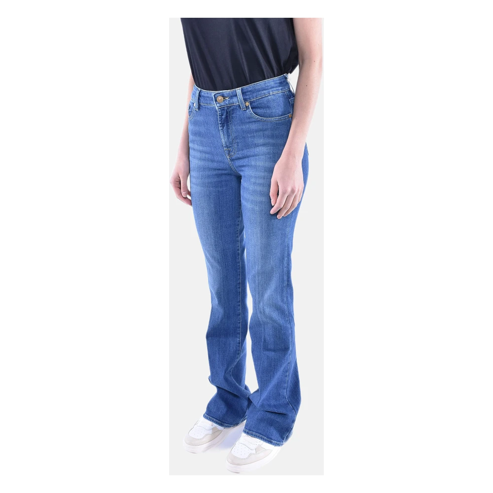 7 For All Mankind Slim Illusion Promise Flared Jeans Blue Dames