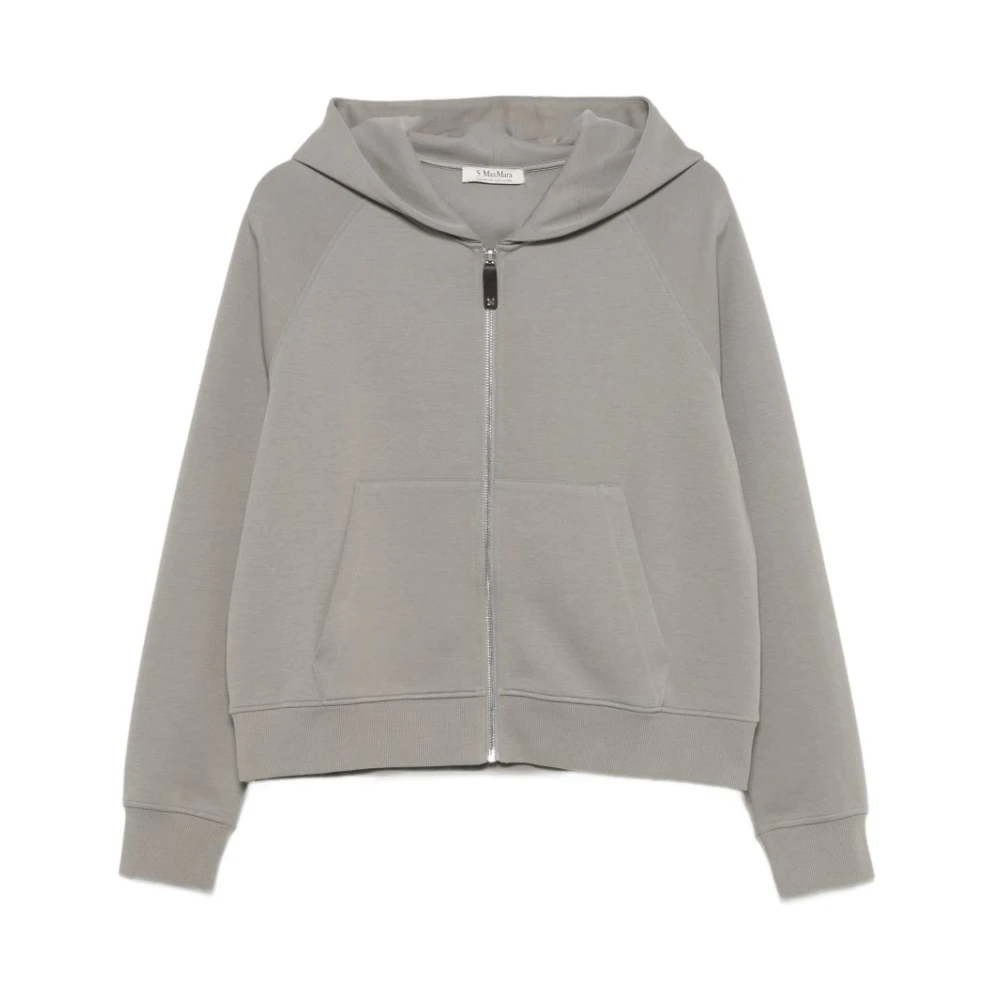 Max Mara Zip-Through Sweatshirt - Female - Zip-Throughs - Gray - Xs - Sweatshirts & Hoodies