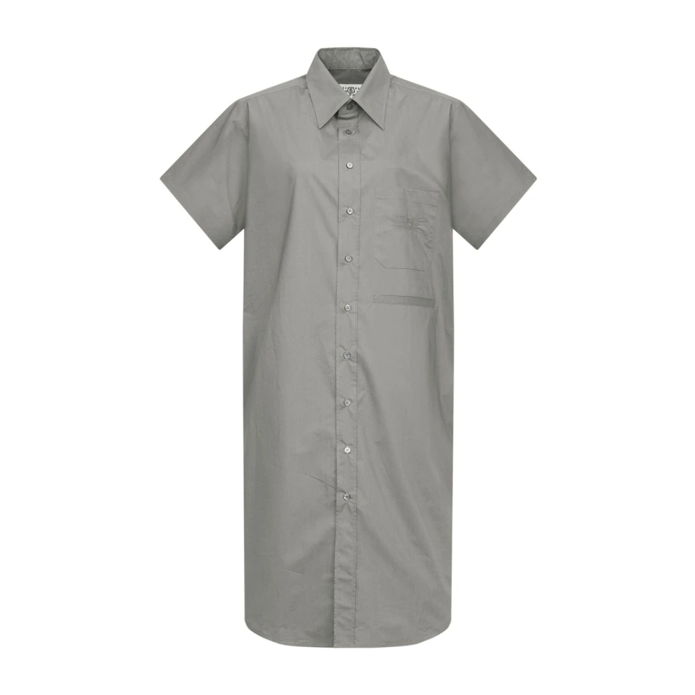 MM6 Maison Margiela Katoenen Overhemdjurk Gray Dames