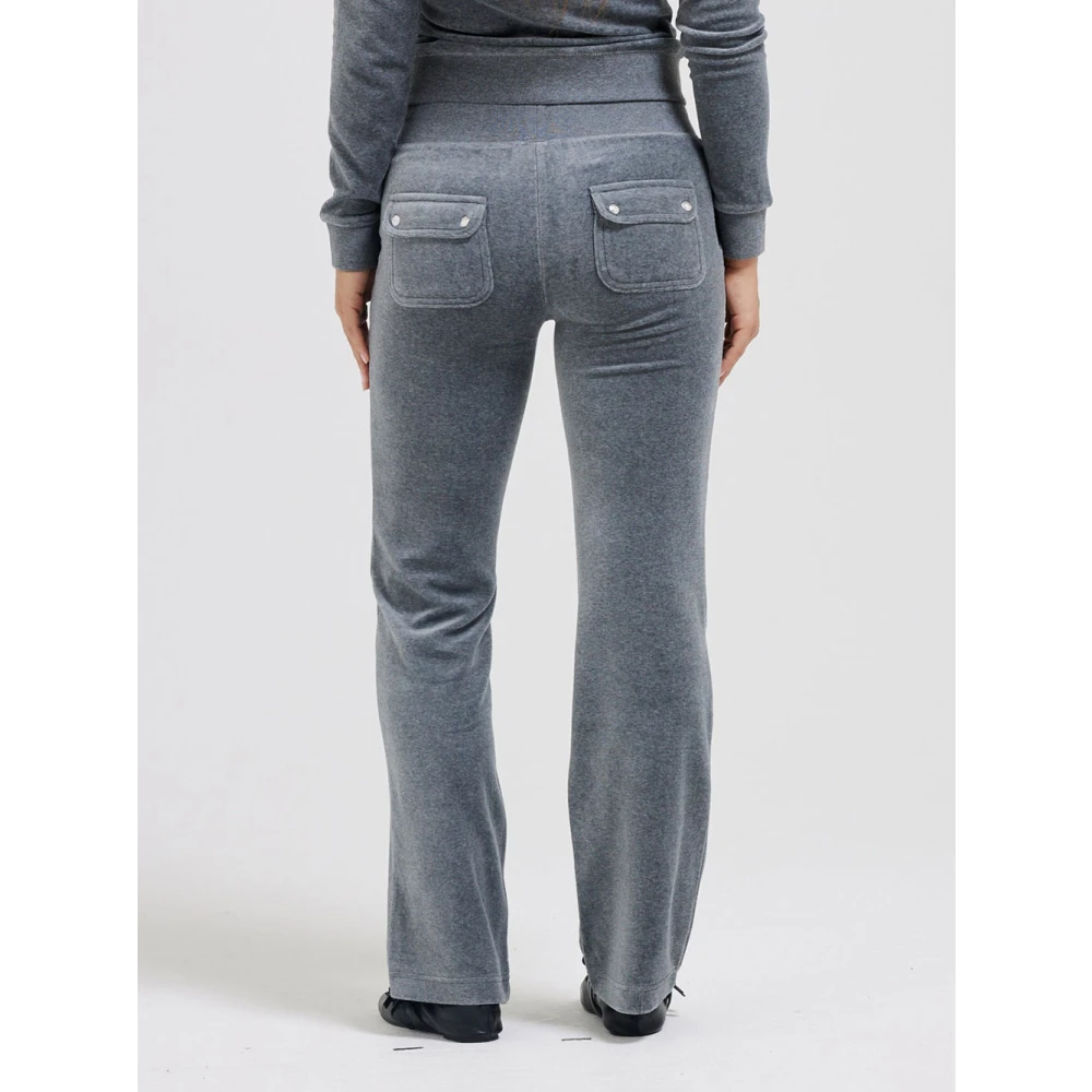 Juicy Couture Grijze Rechte Fluwelen Broek Gray Dames
