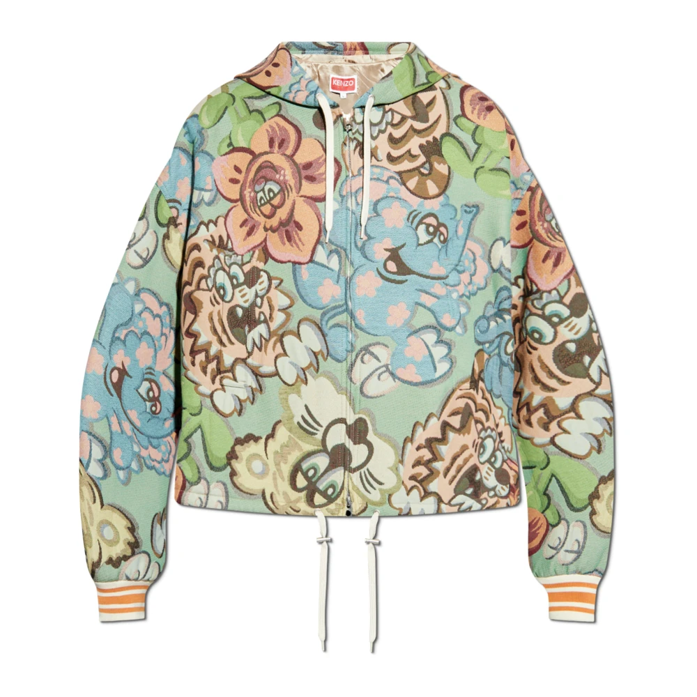 Kenzo Gestreepte jas met capuchon Multicolor Heren