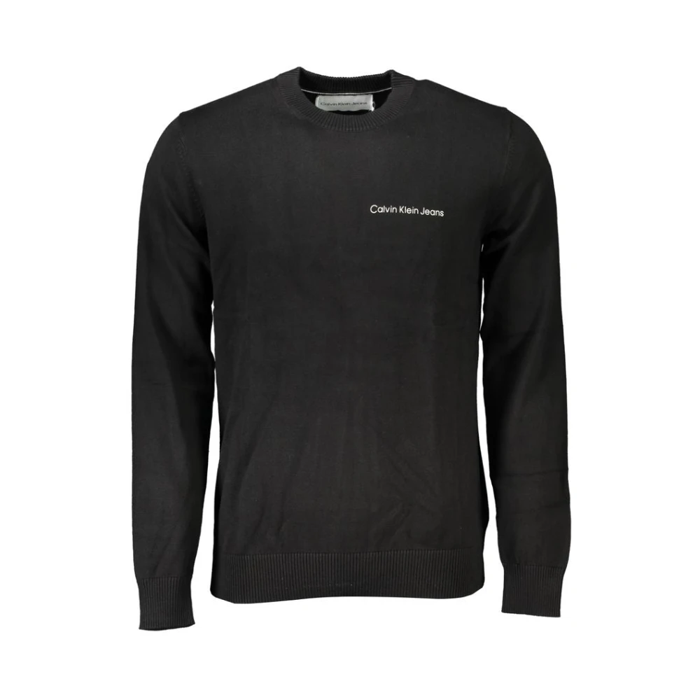 Calvin Klein Stijlvol Logo Langemouw Pullover Black Heren