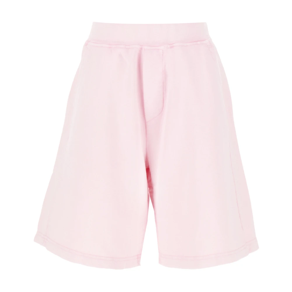 Dsquared2 Women's Pink Logo Detailed Knee-Length Shorts