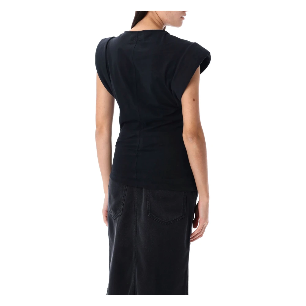 Isabel Marant Étoile Zwarte Katoenen Boothals T-shirt Black Dames