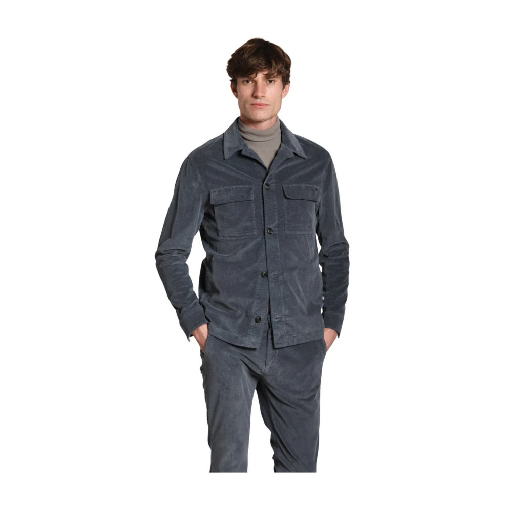 Mason's Herr Grå Jackor L, Bomull, Corduroy Overshirt I Mörkgrå