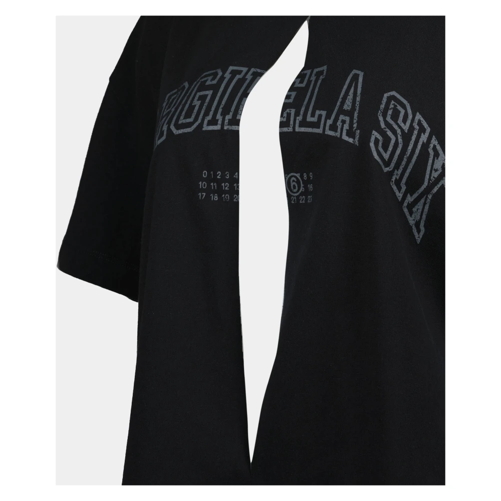 MM6 Maison Margiela Open T-shirt met Oversized Fit Black Dames