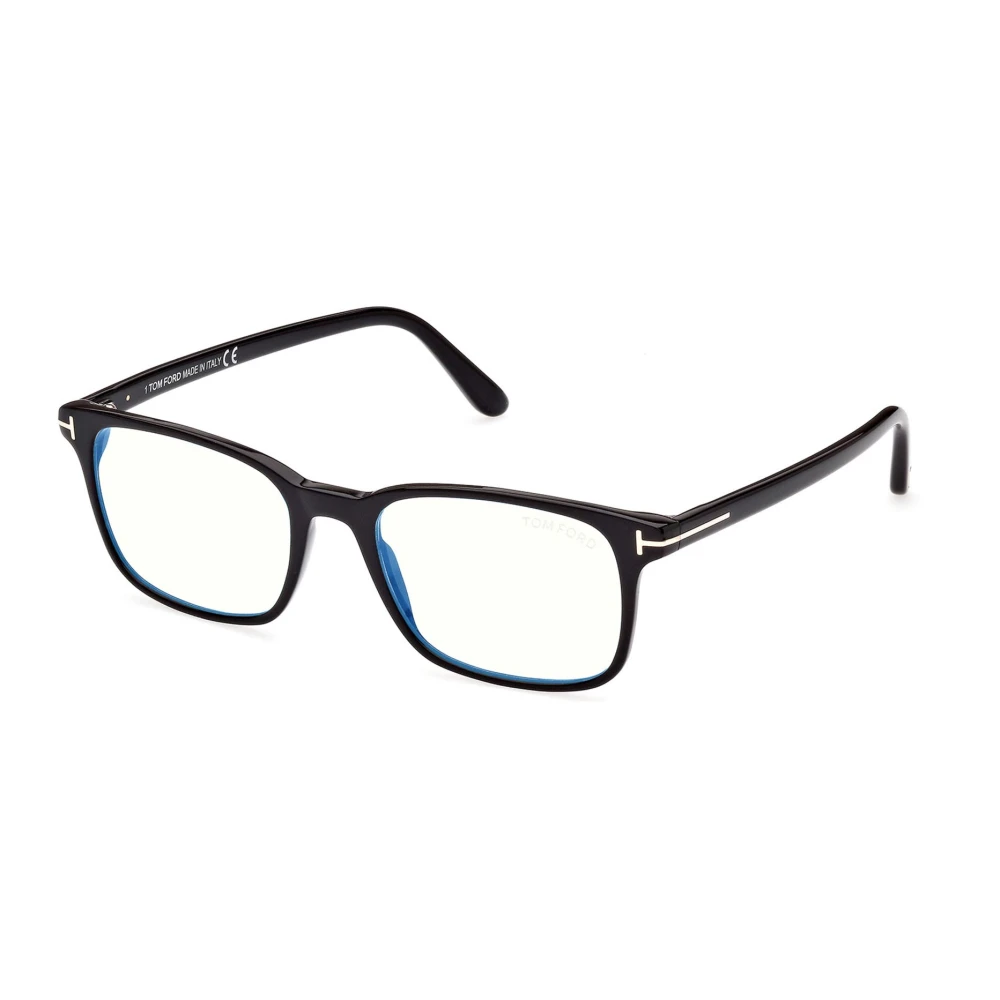 Tom Ford Men's Black Glasses, 53 Mm, Blue Block Square Opticals