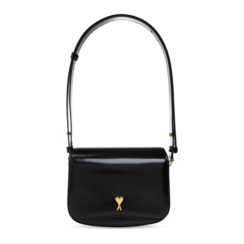 Ami Paris Unisex Black Shoulder Bags, One Size, Shoulder Bag