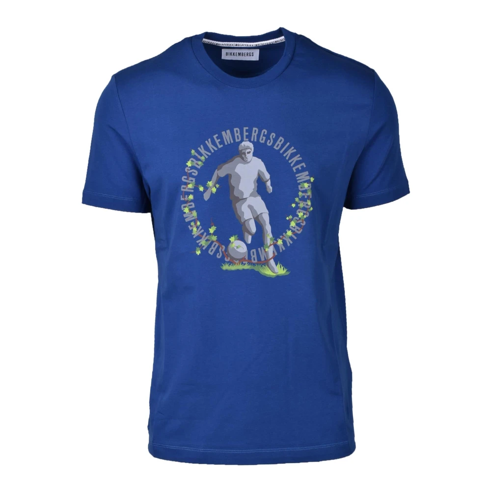 Bikkembergs Katoen Elastaan T-shirt Blue Heren