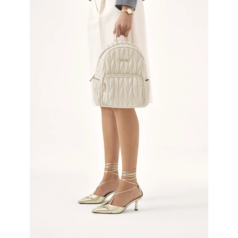 Kazar Gewatteerde leren rugzak Beige Dames