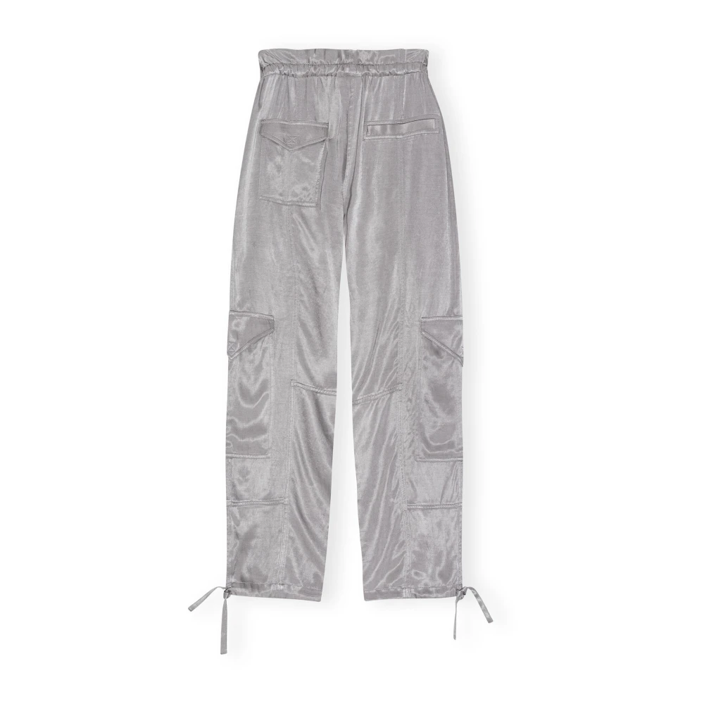 Ganni Tapered Trousers Gray Dames
