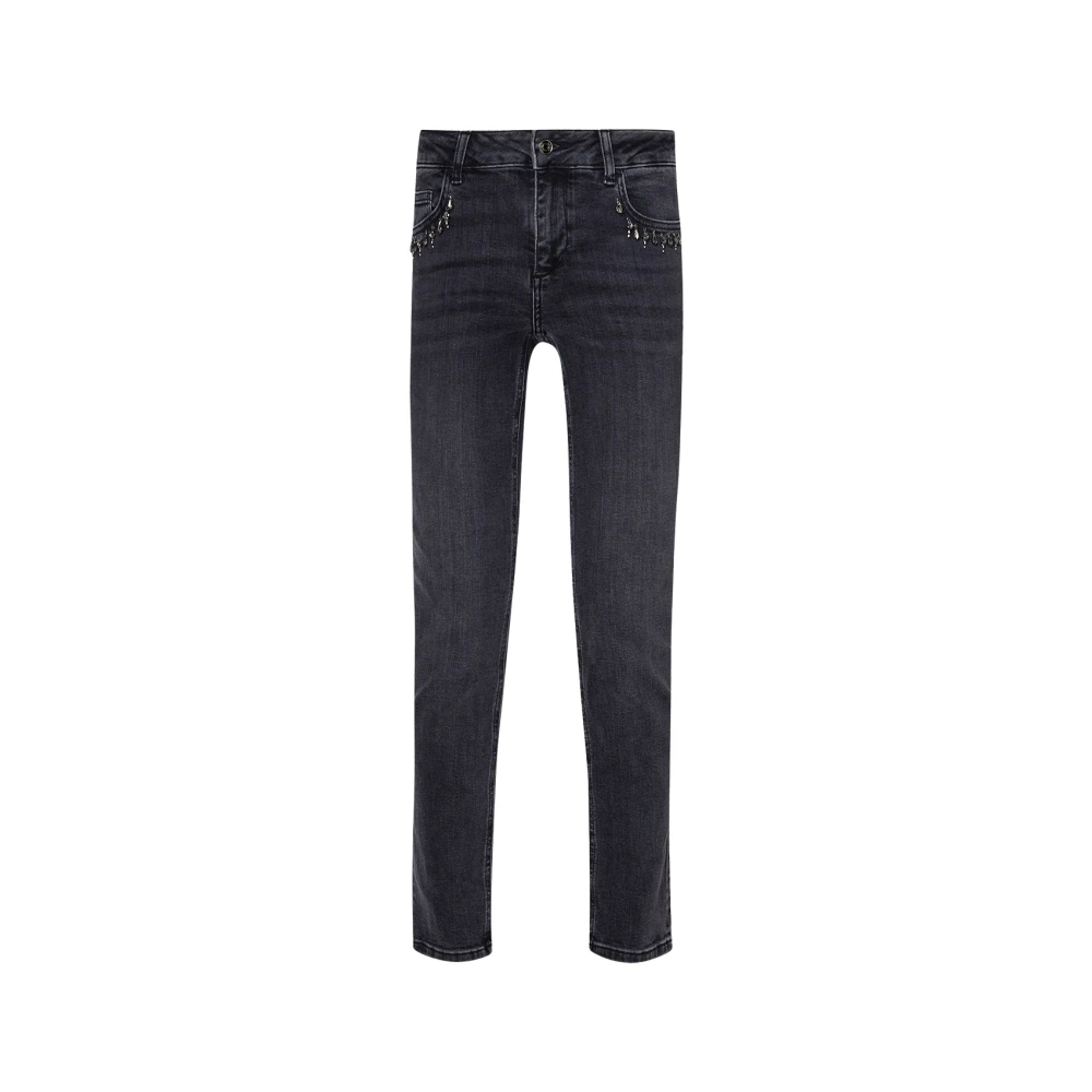 Liu Jo Skinny Bottom Up Jeans met Strass Blue Dames